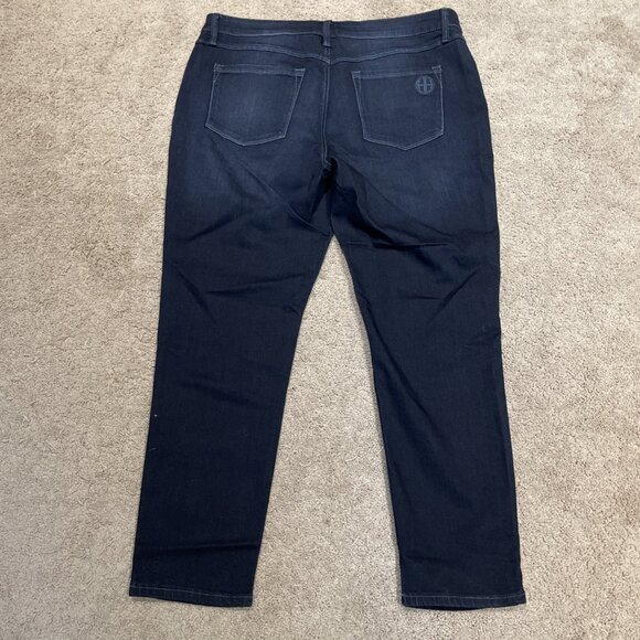 Hot In Hollywood Pull On Ankle Skinny Jeans Women's XL Blue Silky Denim Stretch - Picture 9 of 9